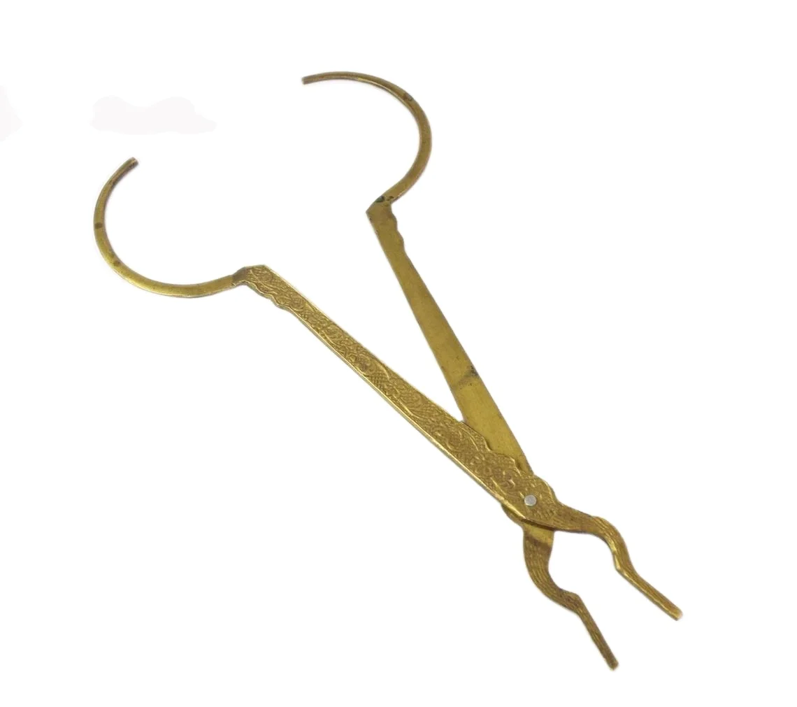 Metal Top Selling Brass Tong Rustic Antique Kitchen Scissor Tongs Cooking Barbecue BBQ Grilling and Bar Ice Tongs