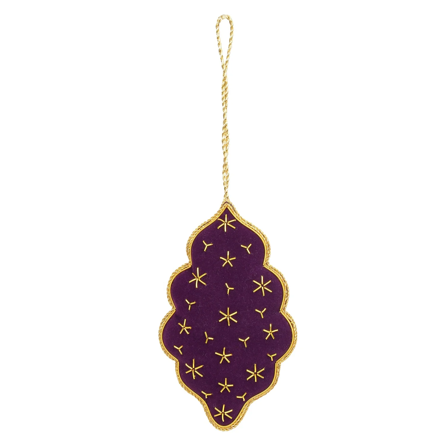 Handmade Velvet Satin Christmas Decorations Beaded Embroidered Ornaments Wholesale Handcrafted Christmas Decorative Pieces