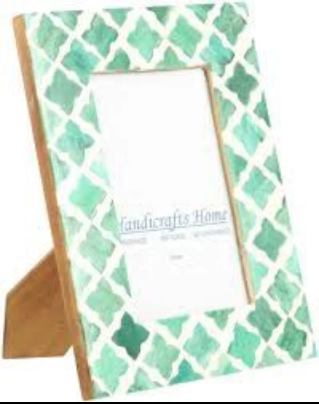 Polished Buffalo Horn Picture Frame with Natural Bone Inlay Decorative Mirror Frame with Horn and Flower Themes
