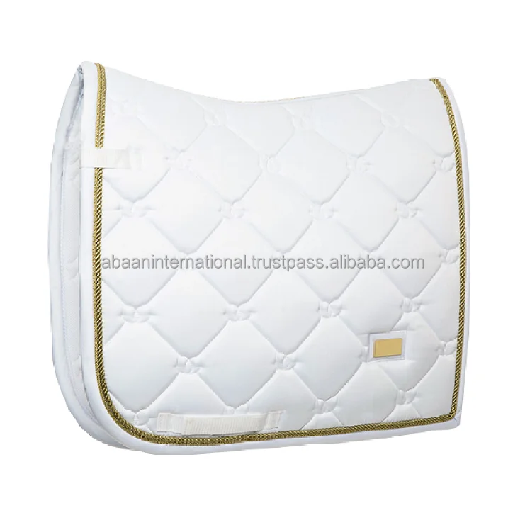 High Quality Equestrian Custom Satin Fabric English Dressage Saddle Pad Blue Horse Riding Pad AVailable in wholesale price