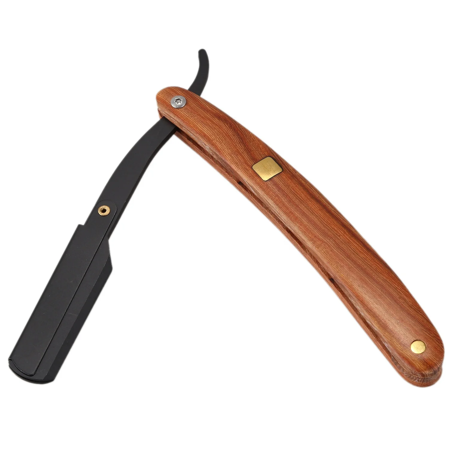 Professional Wooden Handle Straight Edge Razor High Quality Stainless Steel Single Blade Barber Razor