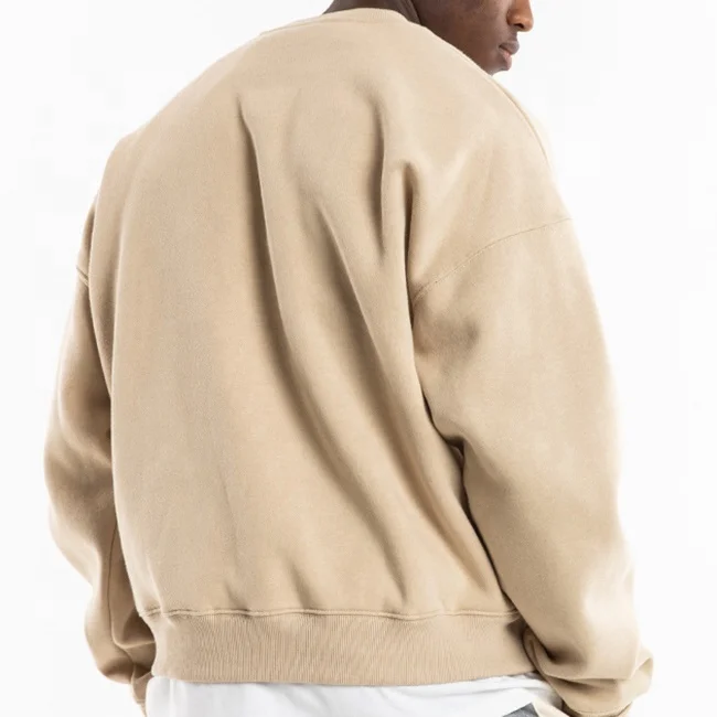 OEM High quality 100% cotton fleece heavy weight patch piping oversized mock neck men sweatshirt
