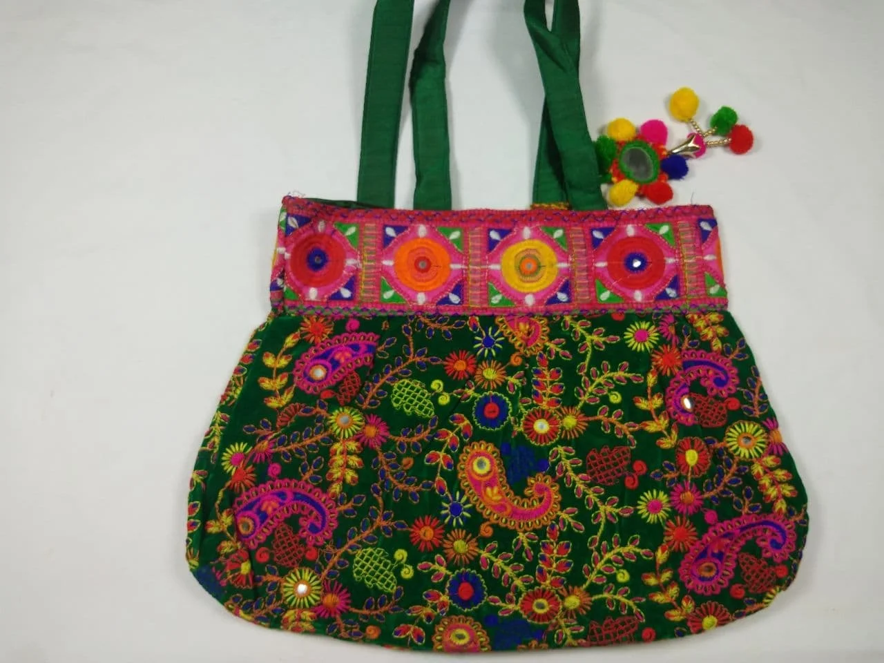 Handmade Embroidery Mirror Work Shoulder Banjara Shoulder Handbag for Women Wedding Party Using Handbag Indian Cotton Vintage