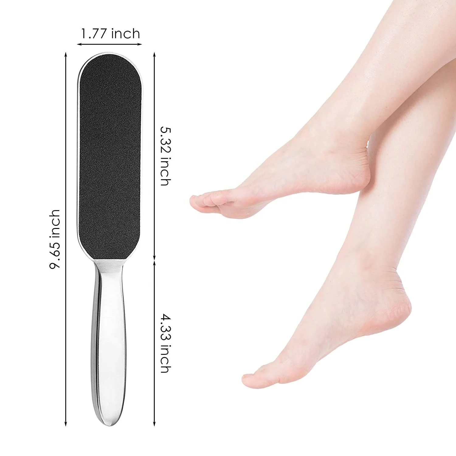 Foot Rasp Foot File and Callus Remover Best Foot Care Pedicure Metal Surface Tool to Remove Hard Skin Stainless Steel by KKZ