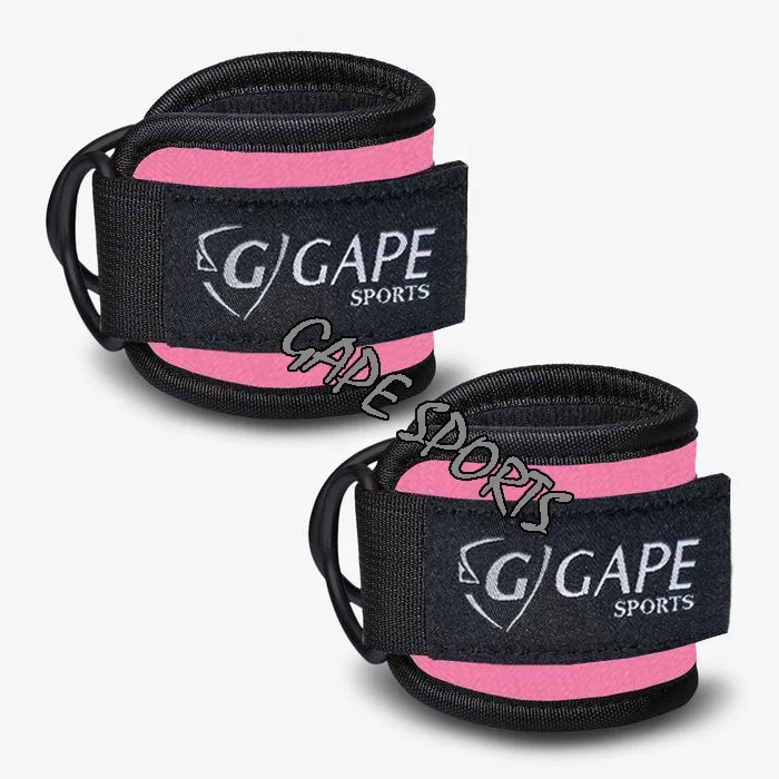 High Quality Oem Custom Logo Neoprene Padded Ankle Straps Fitness Gym Ankle Straps For Cable Machines
