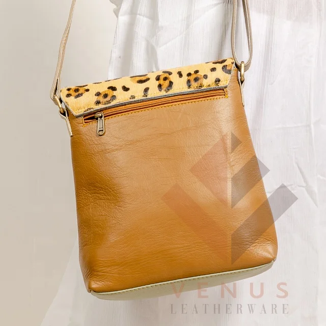 Leopard Print Leather Animal Prints Genuine Leather Cow Hide Bag Boho Medium Hippie Vintage Bag, Animal Hair Sling Bag Latest