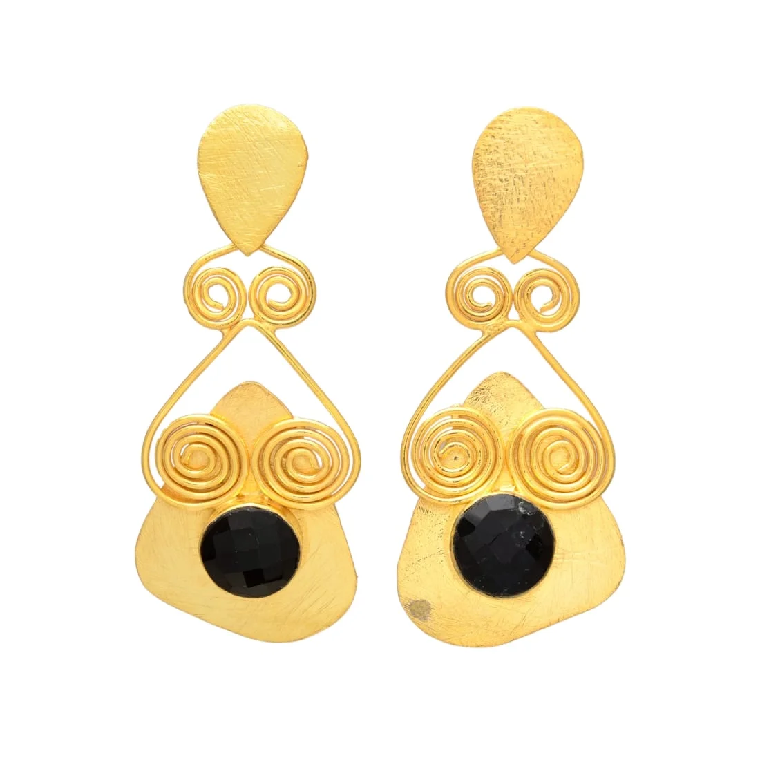 GOLDEN SSWING Self Design Drop and DangleR Earring for Women || Material Brass earring for women
