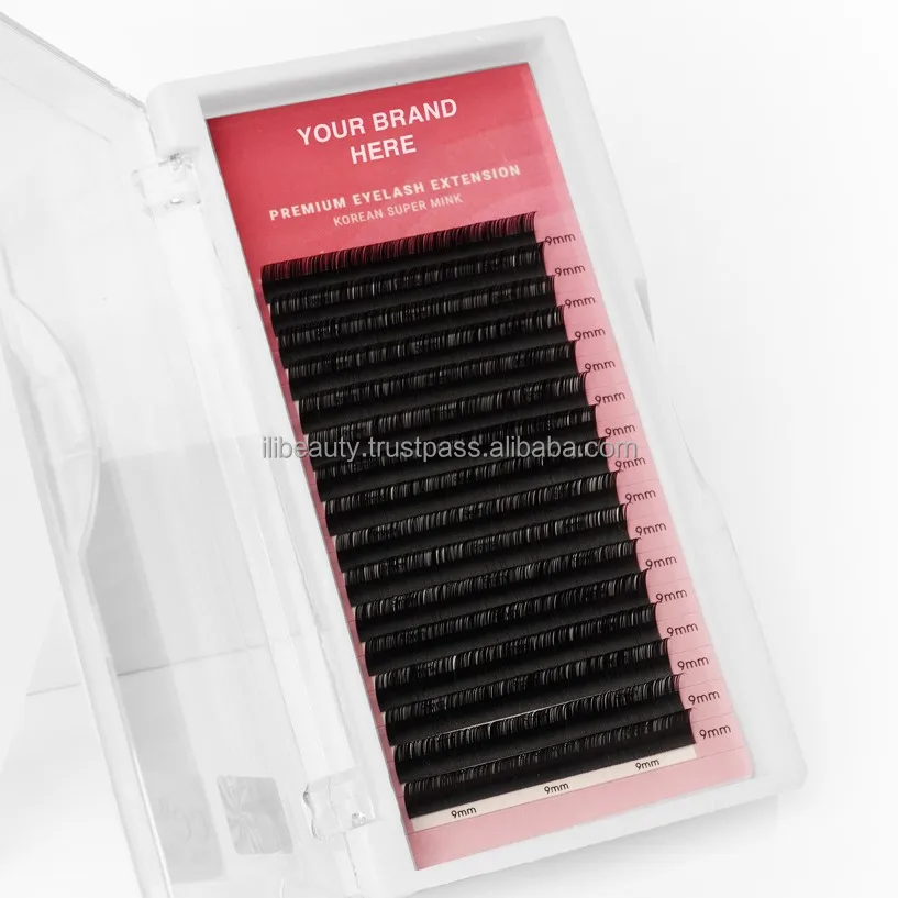 Private Label Classic Lashes C/CC/D/DD/L Curl Soft Silk Volume Dark Matte Faux Mink Eyelash Natural Looking Eye Lashes Extension