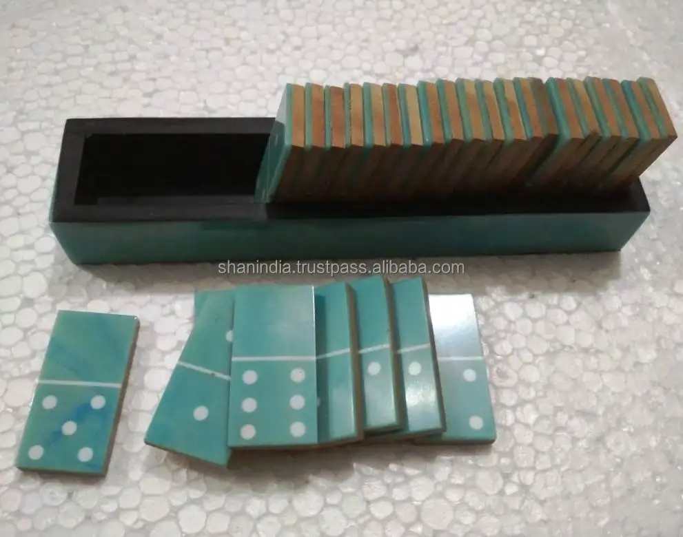 Modern Wood Resin 28 chips and Tray Domino Games for Kids and Adults