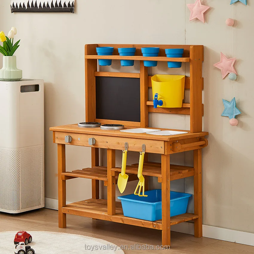 Открытый деревянный детский набор игрушек из нержавеющей стали