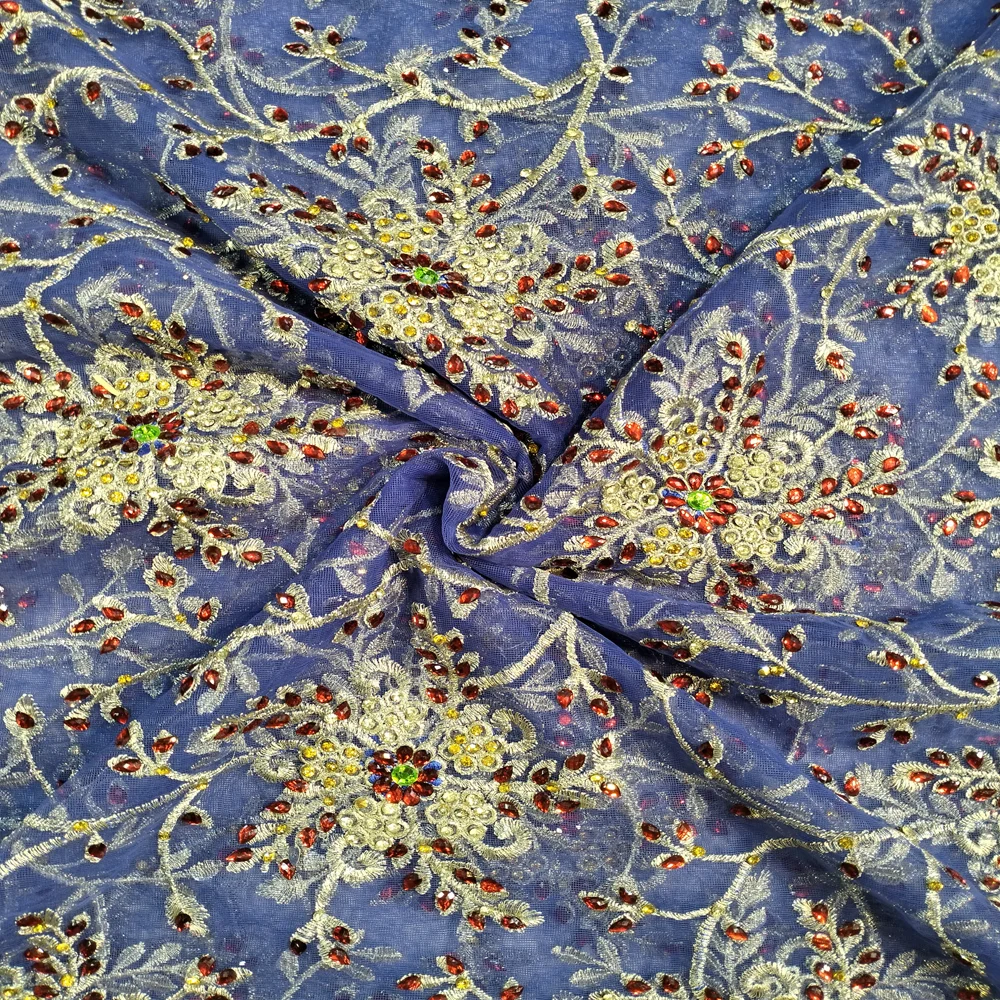 Best Wedding Bridal Dress Fabric High Quality Beaded lace 5Yards Embroidery Luxury French Tulle Mesh Lace Fabric For Women