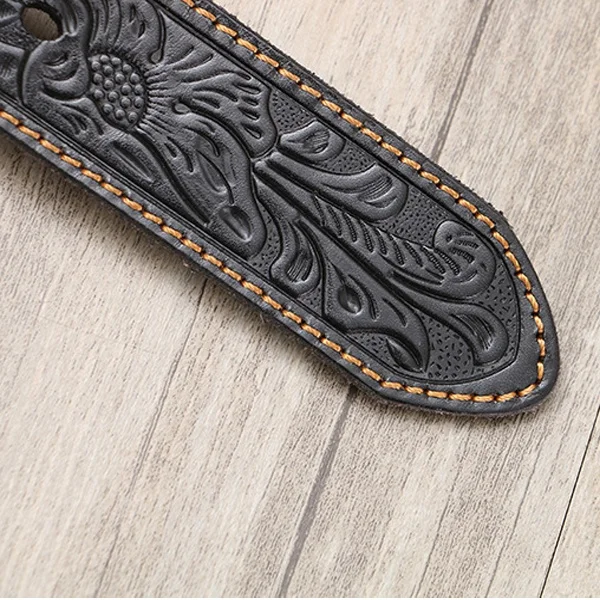 Custom Embossed Logo Buckle A Genuine Leather Ratchet leather belt mens
