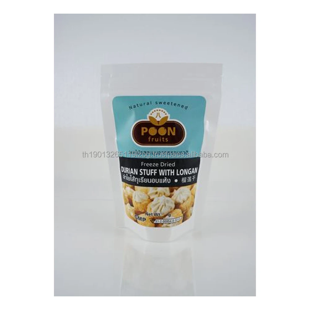 FREEZE DRIED DURIAN STUFF WITH LONGAN Premium quality freeze with Longan Perfect Deliciousness Export grade from Thailand