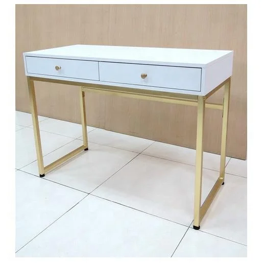 Home Top Simple Study computer desk with drawers modern computer desk with 2 drawers