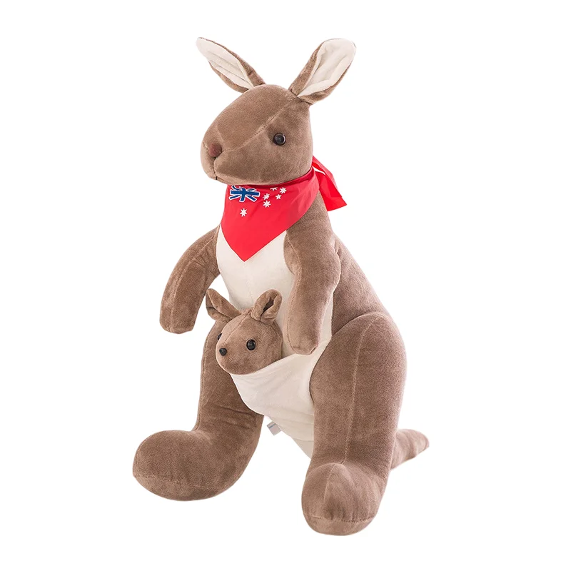 Wholesale Cute Australian Kangaroo Plush Toy Mother and Child Kangaroo Doll Parent-Child Gift with Custom LOGO