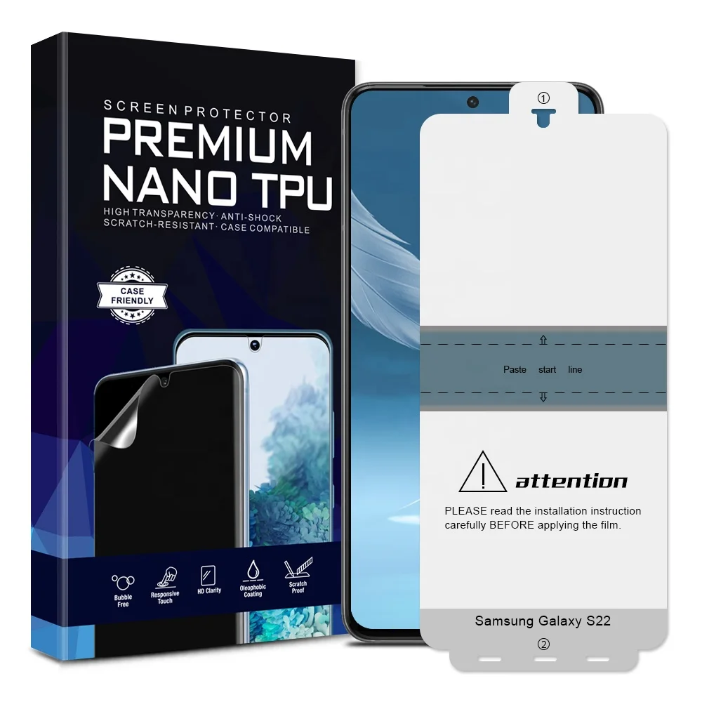 3D мягкая Гидрогелевая нано-пленка для экрана телефона оптом для Samsung Galaxy S22 Plus S21 Ультрапрозрачная Гидрогелевая пленка из ТПУ