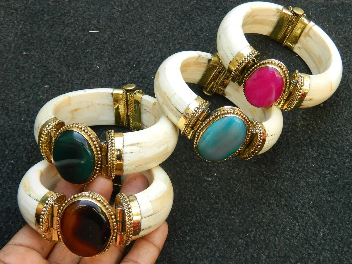 Хит продаж винтажные браслеты-манжеты с камнями из смолы или античный браслет ручной работы ювелирные изделия в богемном стиле