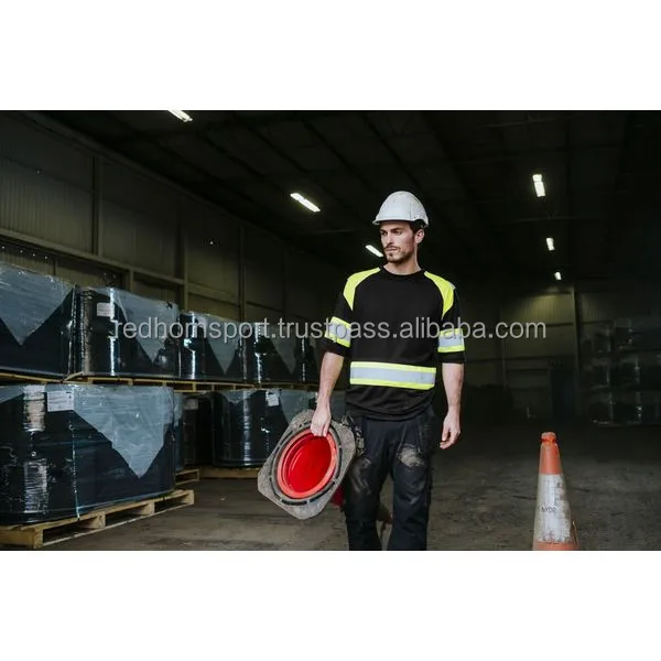 Long Sleeve Hi Vis Reflective Road Safety T Shirt Men Yellow Polo Cheap Orange Strap Logo Glory Color Tape Feature Navy Material