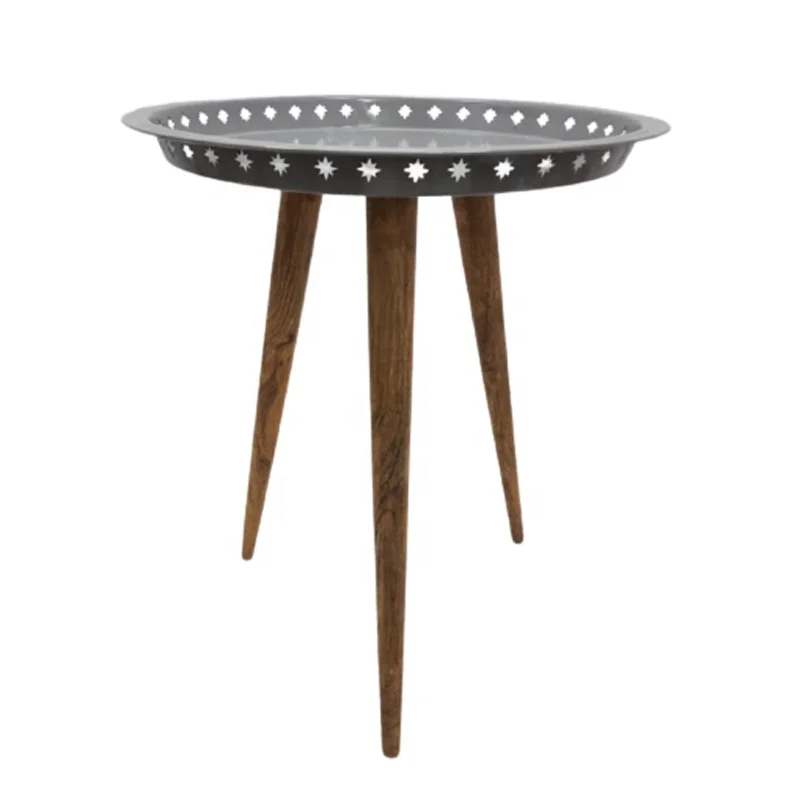 Новое поступление Лидер продаж деревянный круглый боковой столик натуральный современный дизайн журнальный для гостиной спальни ручная работа