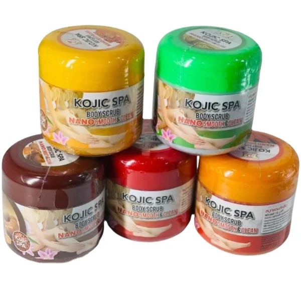 D-NE65 Organic Kojic Cream Body Scrub for Adults Whitening Exfoliating Milk Honey Lemon Ingredients OEM Supply Factory Wholesale