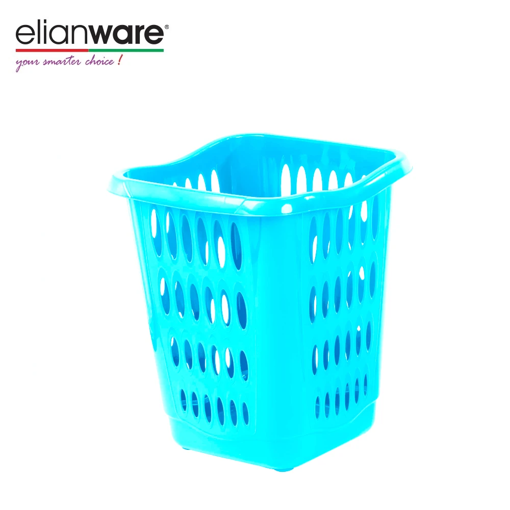 Elianware High Quality Large Loading Amount Plastic Square Size Shopping Storage Basket with Handle