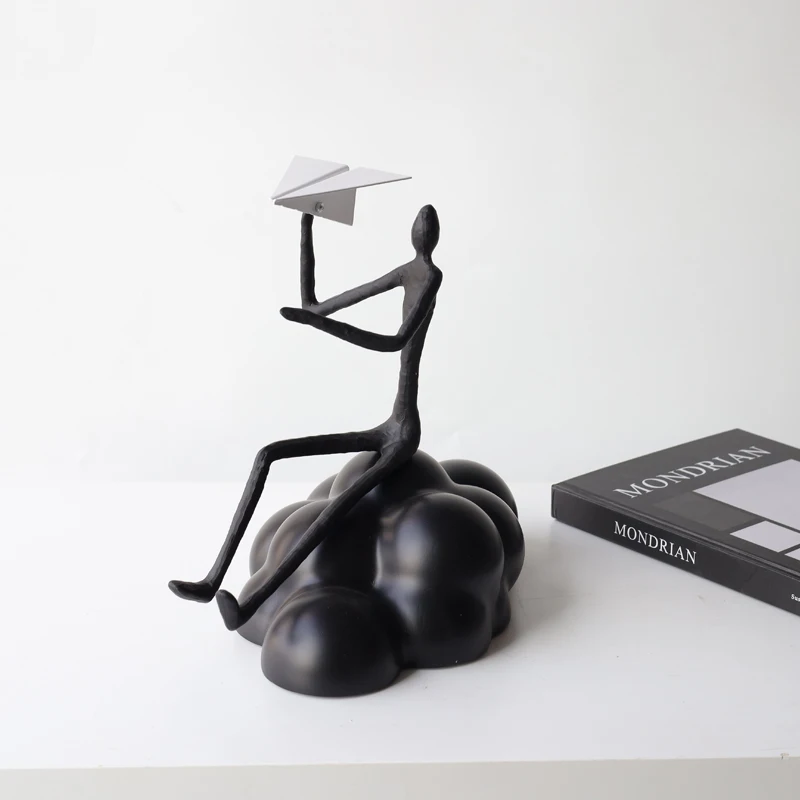 Creative Gifts Small Figure Statue Living Room Office Library Metal Home Accessories