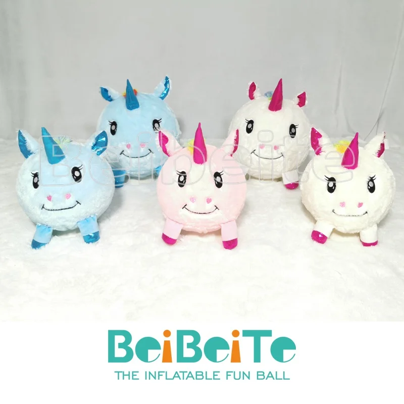 Unicorn Plush Ball Inflatable Plush Ball 9 inches Beibeite