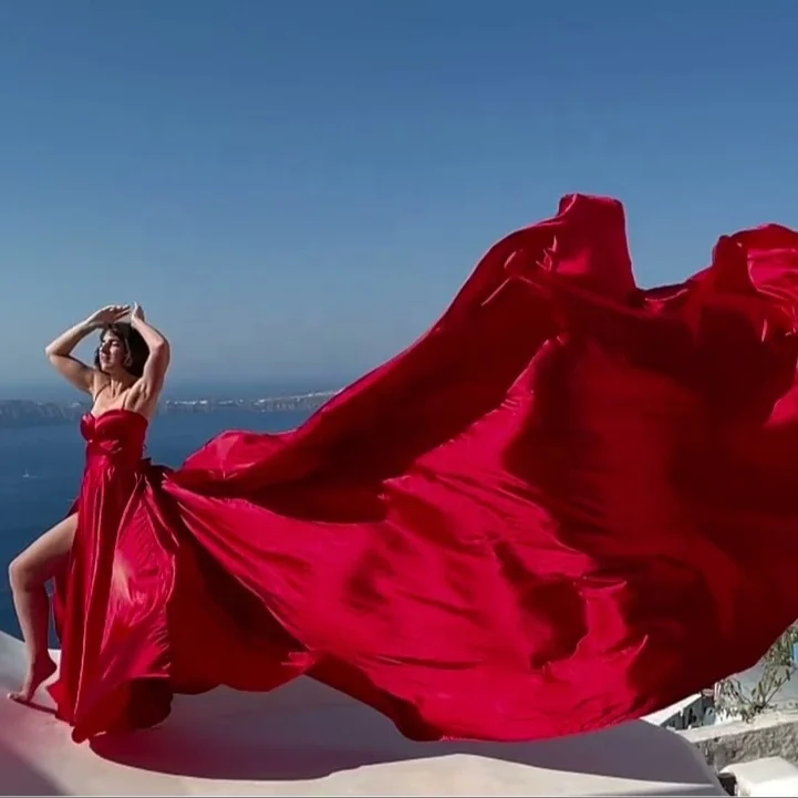 New Arrival Santorini Long Sleeveless Photoshoot Dress Long Flowy Flying Dress For Women