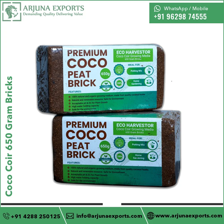 High Grade Quality With Factory Direct Supply of Coconut Coco Peat 650Gram Bricks for Spill Absorption