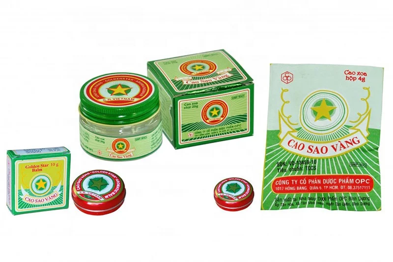 Golden Star Balm 10g/ Vietnamese Cao Sao Vang / Vietnamese All Natural Aromatic Balsam Medicinal Ointment
