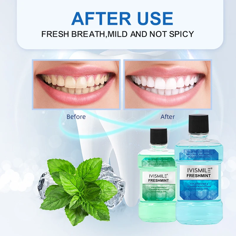 Wholesale Natural coconut oil Antiseptic Refresh Breath Charcoal Mouthwash plastic bottle for mouthwash packaging