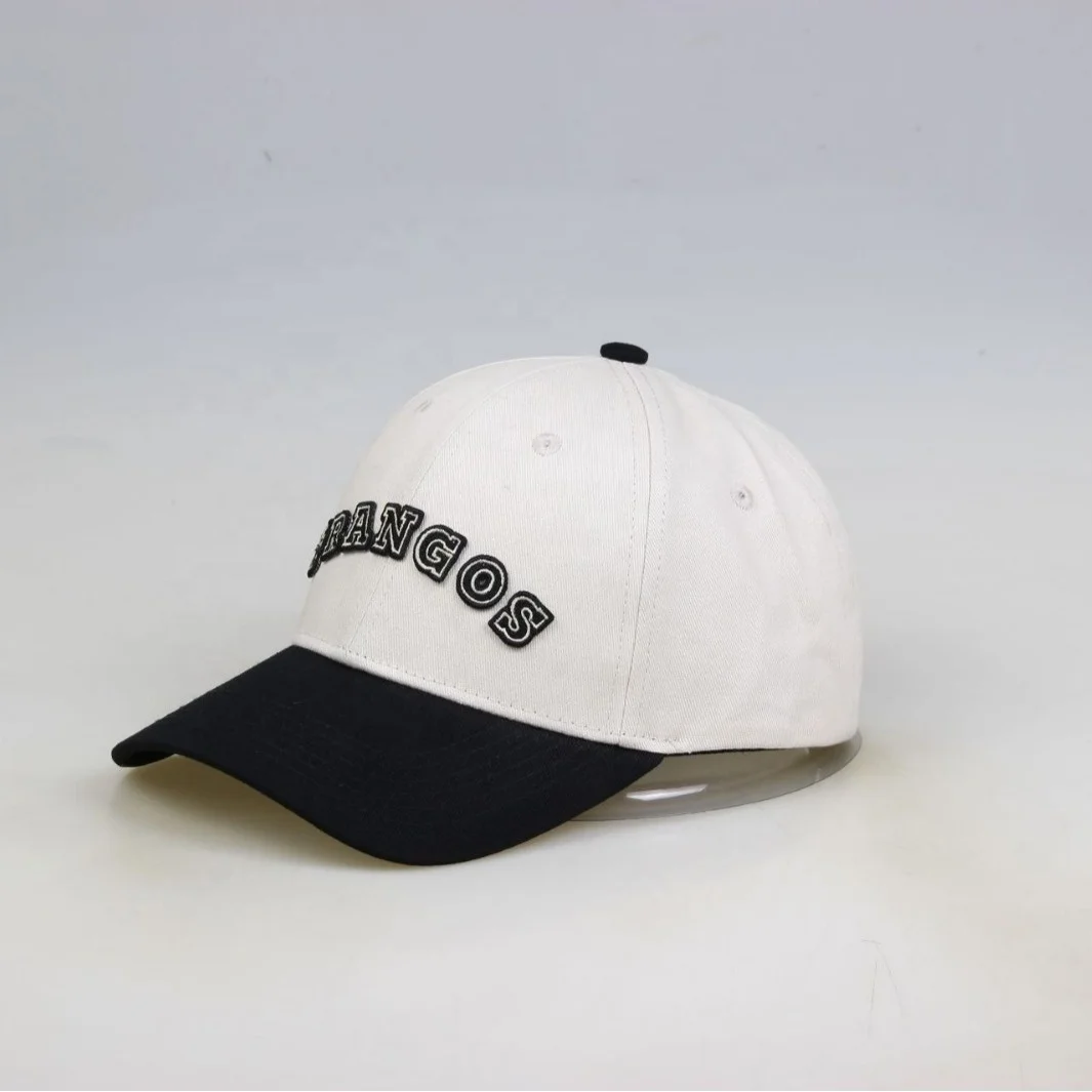 Customize color two tone letter embroidery logo baseball cap cotton twill adjustable dad hat
