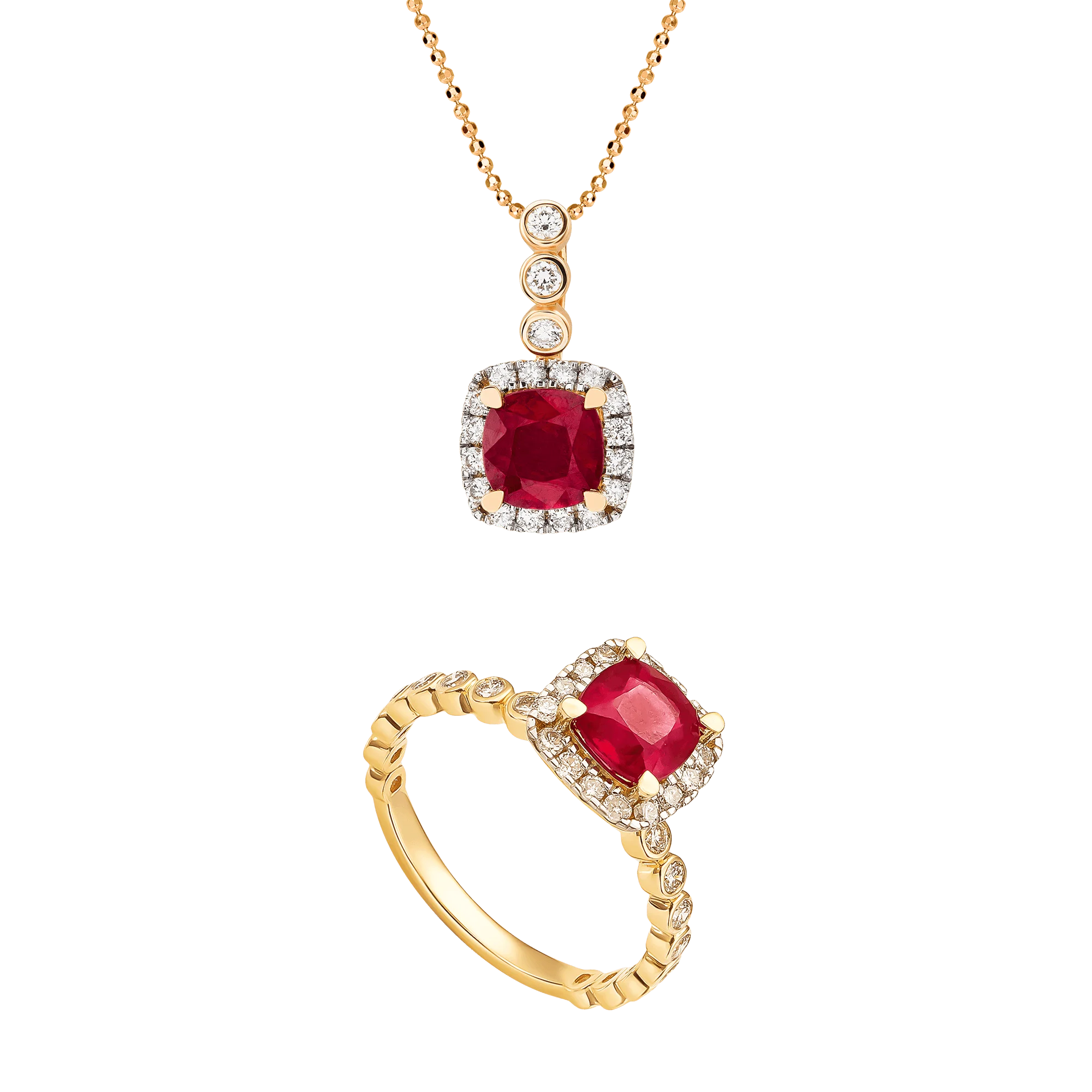 New Arrival 18K Gold Ruby Jewelry Set High Quality for Gift Party Anniversary High End Fine jewelry With Factory Price