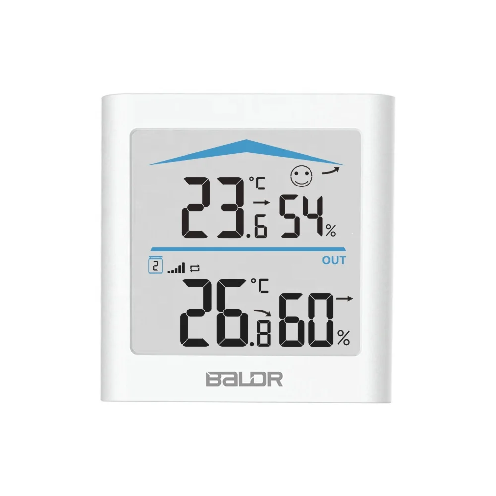 BALDR  B0135 Wireless Indoor Outdoor Digital Thermometer Hygrometer Temperature Humidity Meter With Backlight