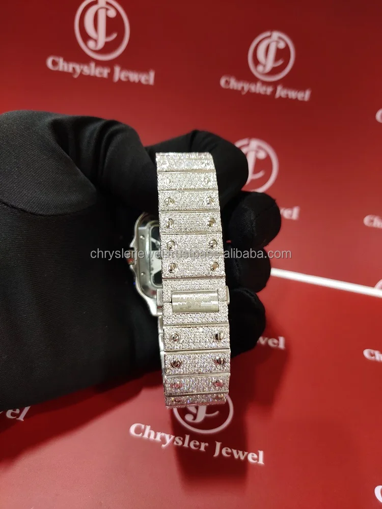 Tester Pass Luxury Automatic Movement Stainless Steel Hip Hop VVS Quality Trending Moissanite diamond Watches For Mans