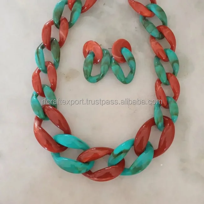 Latest Design Handmade Resin Necklace For Women fashionable Jewelry accessories from India by RF Crafts