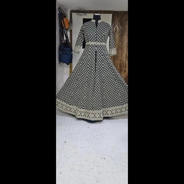 Latest Fully Embroidered Long Anarkali Suit Ethnic Pattern Indian/Pakistani Style Festive Season Salwar Kameez Dress