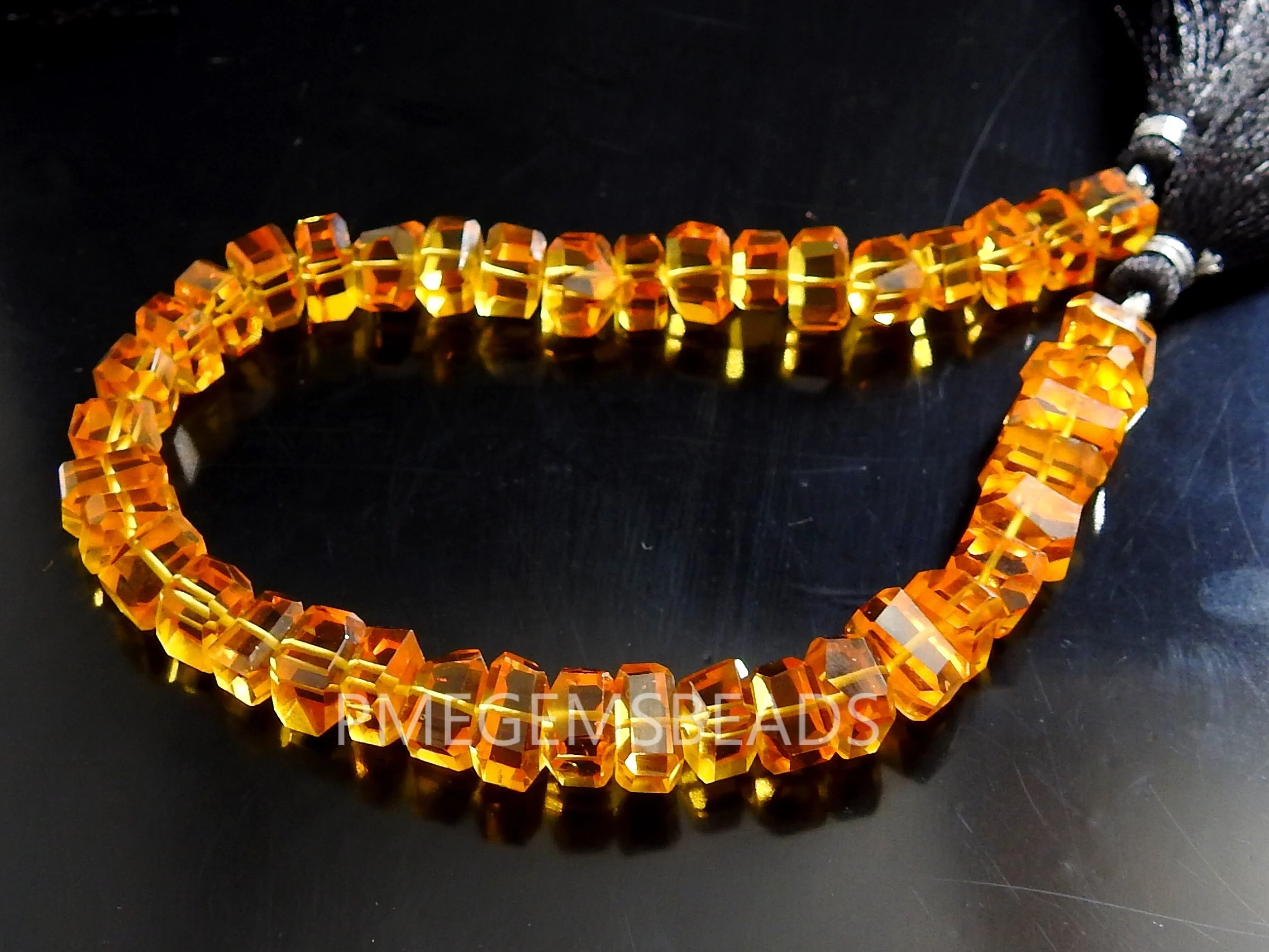 Citrine Yellow Quartz Faceted Tumble Nuggets Gemstone For Jewelry 8Inch 6-8MM Approx