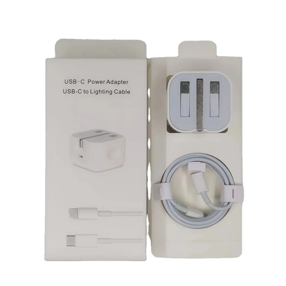 Fast Charger Adapter UK Plug 18w 20w Type C Fast Charger Block With 3ft Pd Cable For Iphone 12 13 14 Pro