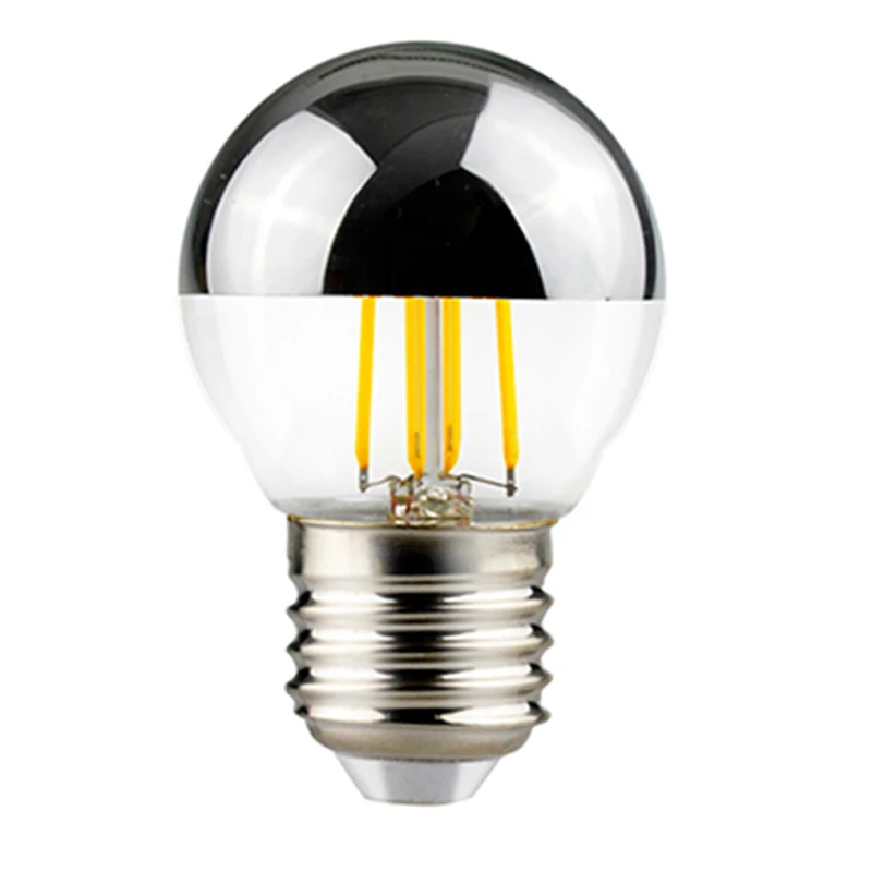 Roomlux LED Edison Lamp Bulb E14 E27 4W Mirror Gold Silver Half-plated G45 A60 Filament Lighting