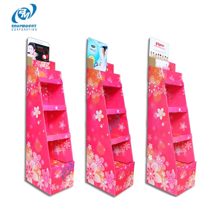 Cardboard Floor Display Shelves Retail Corrugated Cardboard Display Stands Custom Cardboard Display for supermarket