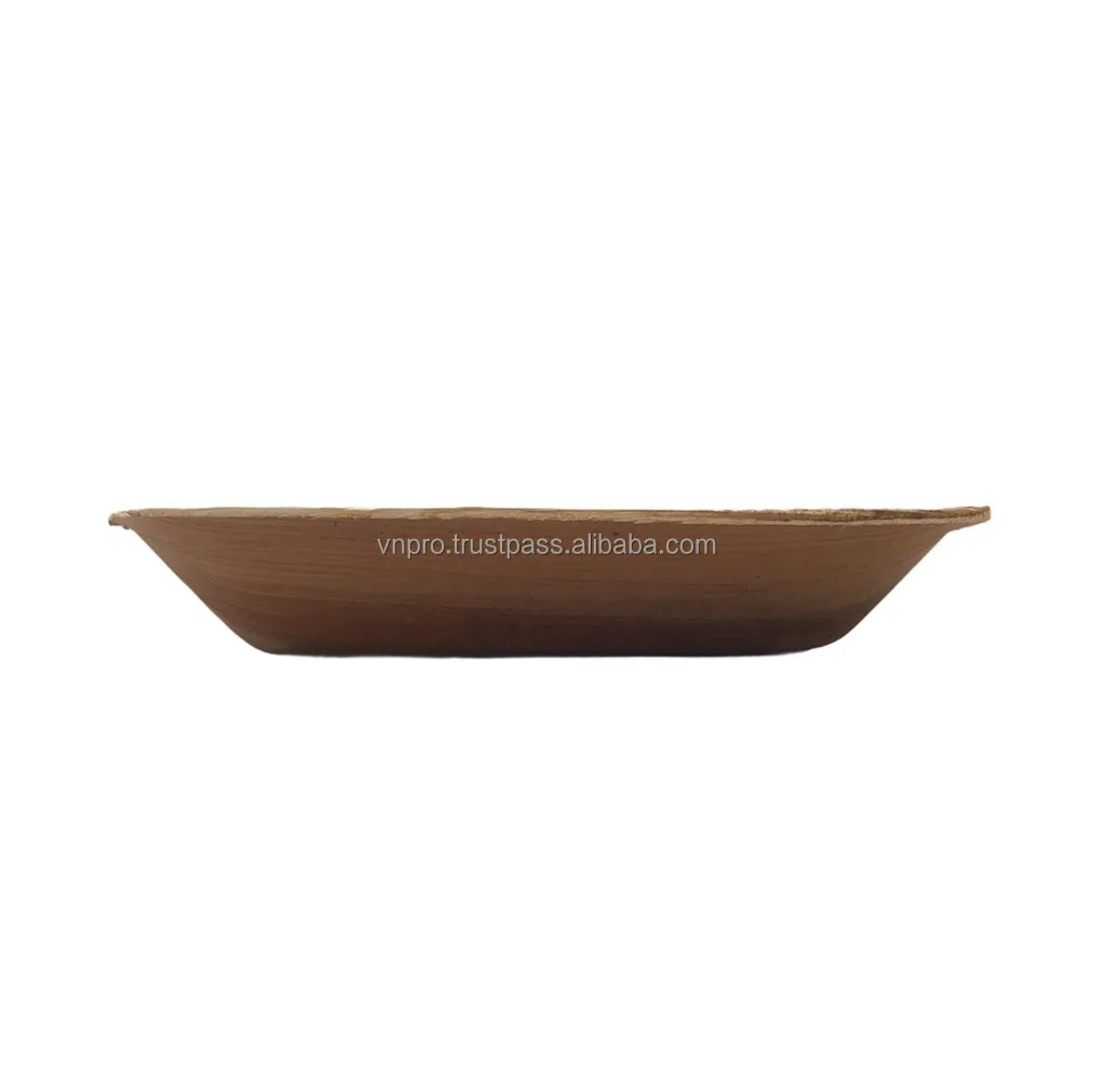 Bent Serving Tray Bamboo Areca Palm Leaf Plates Disposable Areca Leaf Plates Vietnam Compartment Tray