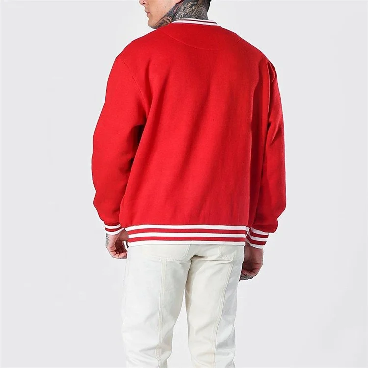 Дизайнерская однотонная шерстяная красная куртка Letterman мужская бейсбольная по индивидуальному заказу