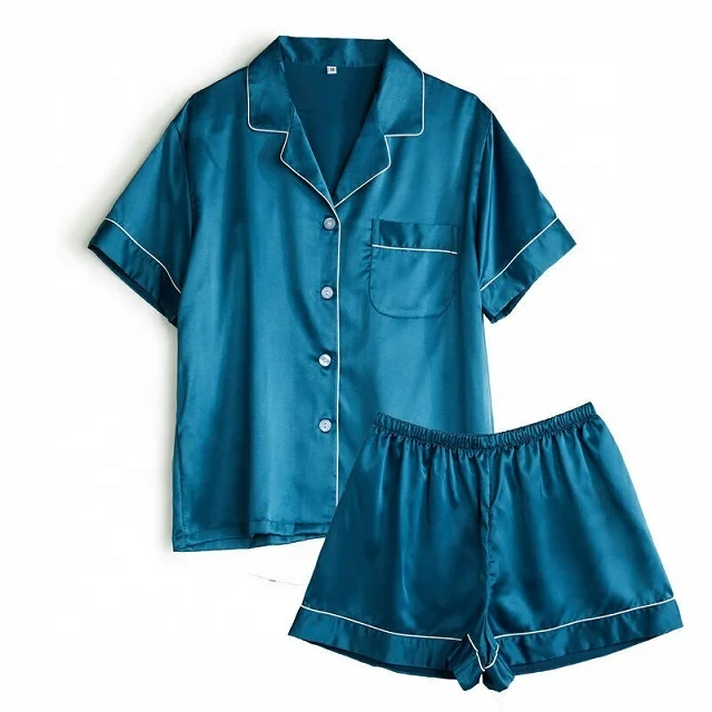 
New 2021 Wholesale Sleepwear Girls Nighty Nightgown Short Satin Nightwear For Women 