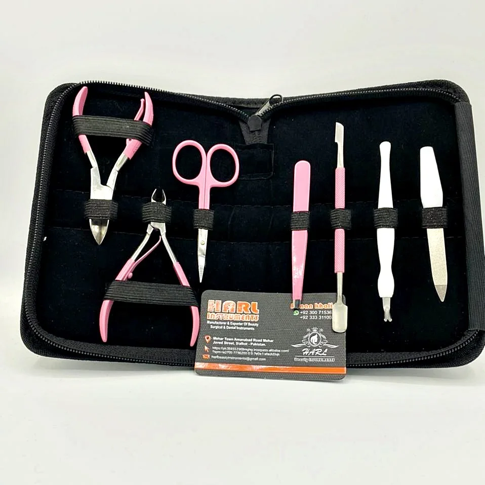 pink color nails accessories manicure set Beauty Care Kit with High Quality Manicure Pedicure Set private label nail supplies