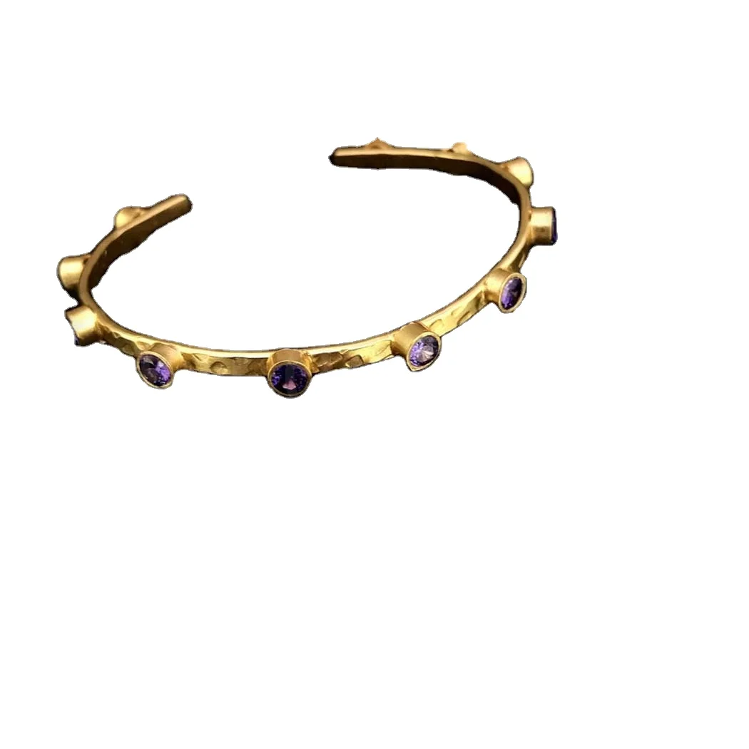Gold plated Designer Handmade Gemstone Statement Cuff and Bangle Wholesale Price Adjustable Bangle Bracelet For
