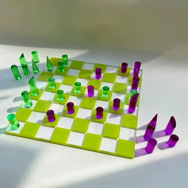 Роскошный уникальный Шахматный набор из люцита акриловые игры современный прозрачный новый дизайн идеальный подарок для любителей шахмат