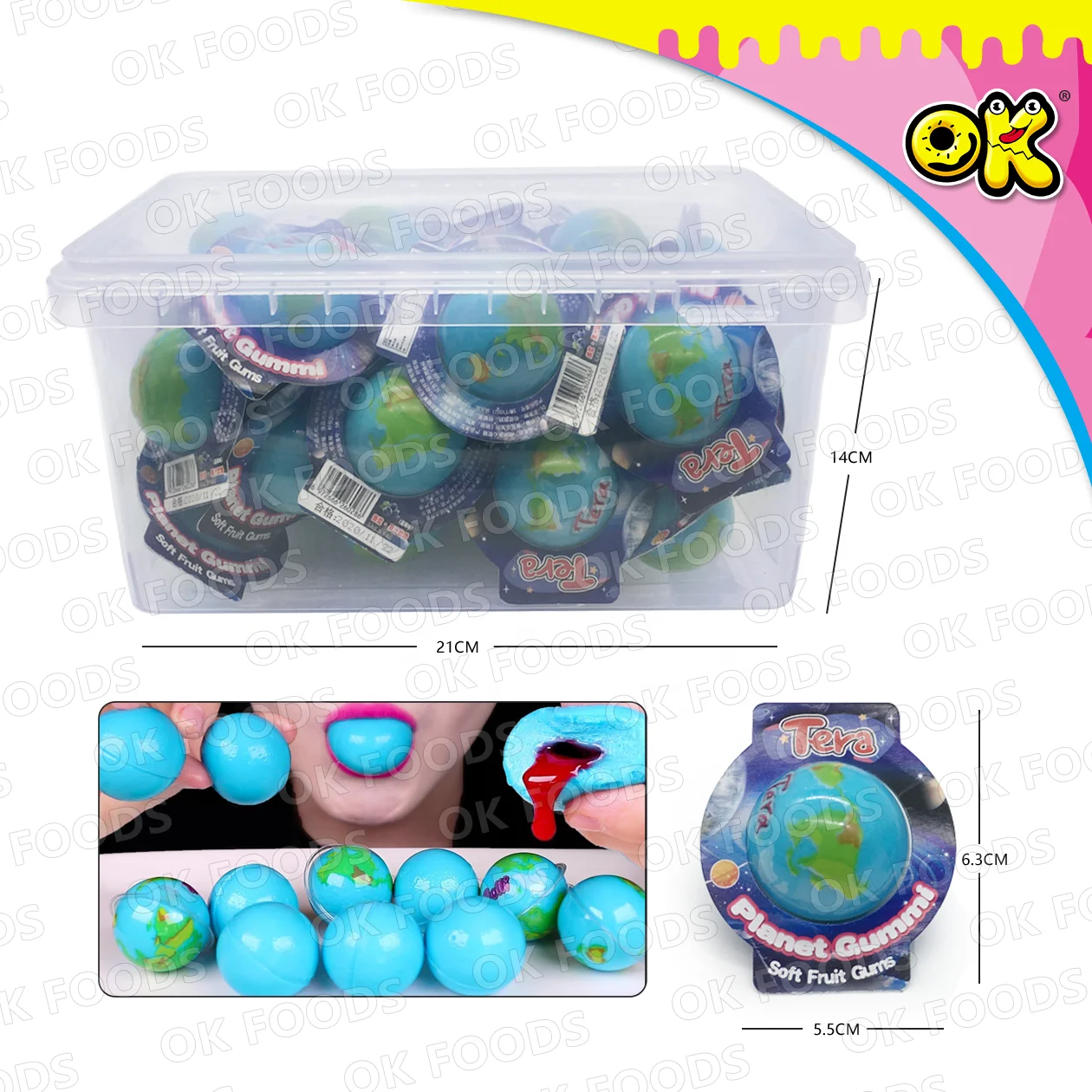 Hot sale planet shape filled soft jelly candy No.191