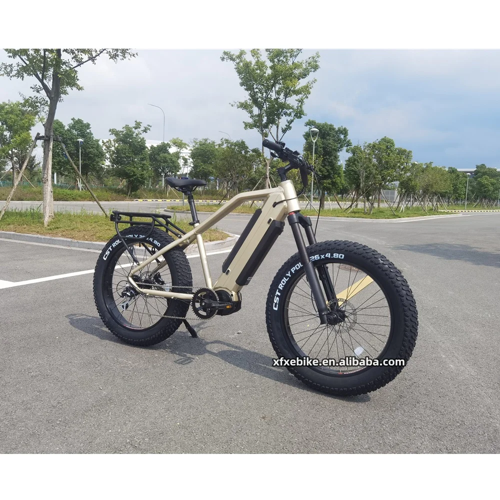 Полностью горный электрический велосипед с толстыми шинами 26*4,8 дюйма, 1000 Вт, средний привод, двойная батарея, большой мощности, вездеход, охота, электровелосипед