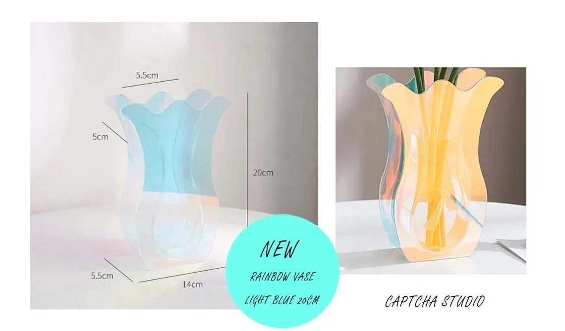 Индивидуальные украшения для дома рождественский подарок Модные Акриловые геометрические вазы с цветами специальные дизайнерские радужные цветные акриловая